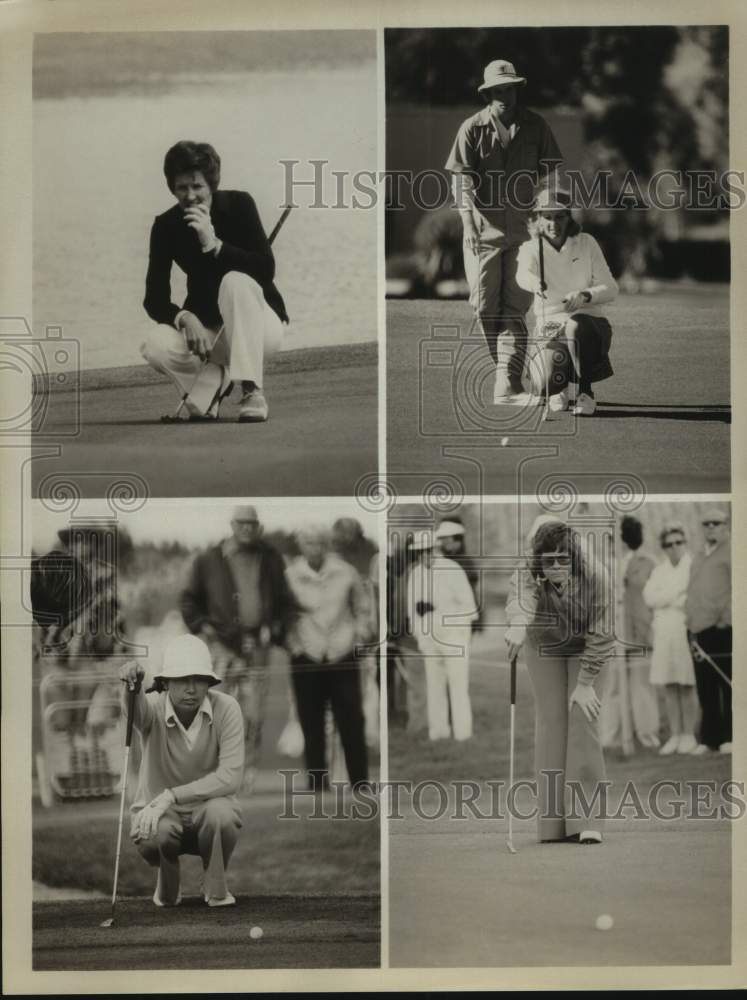 1977 Press Photo Golfers 4 Ladies Professional Golf Association Golfers Putting - Historic Images