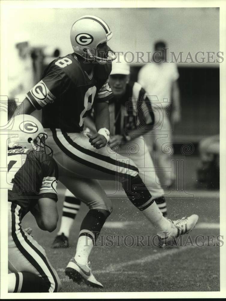 Press Photo Green Bay Packer Football Kicker Max Zendejas After Kick - sas19959 - Historic Images