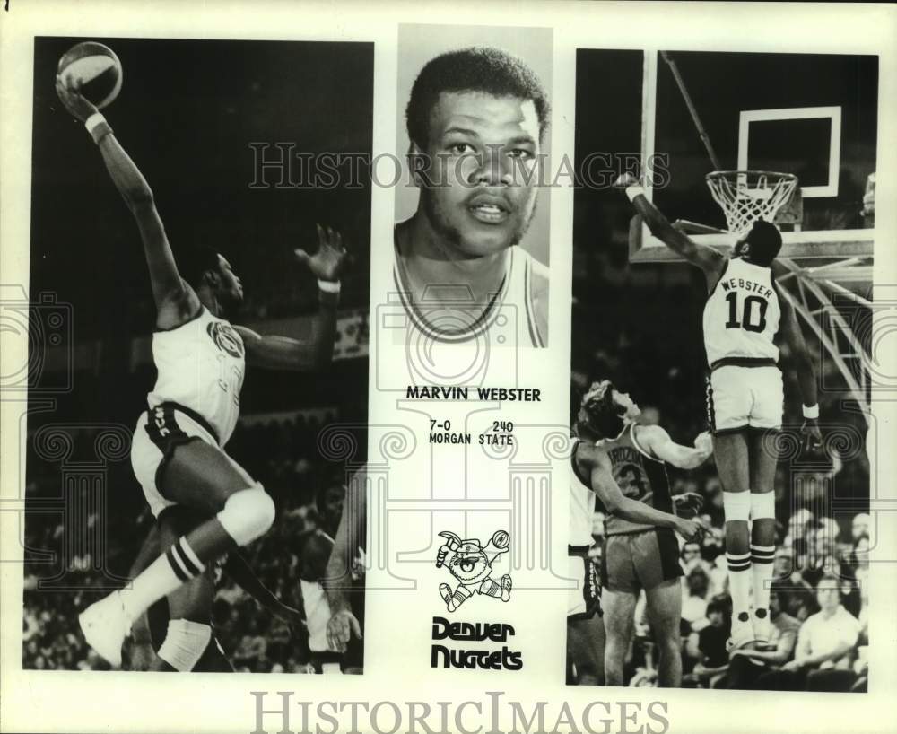 Press Photo Denver Nuggets Basketball Player Marvin Webster Dunks - sas20181 - Historic Images