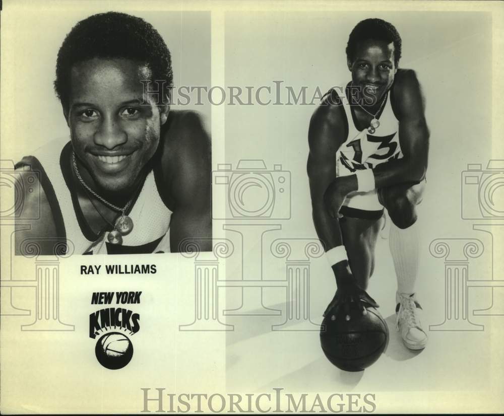 Press Photo New York Knicks Basketball Player Ray Williams Kneeling - sas20256- Historic Images