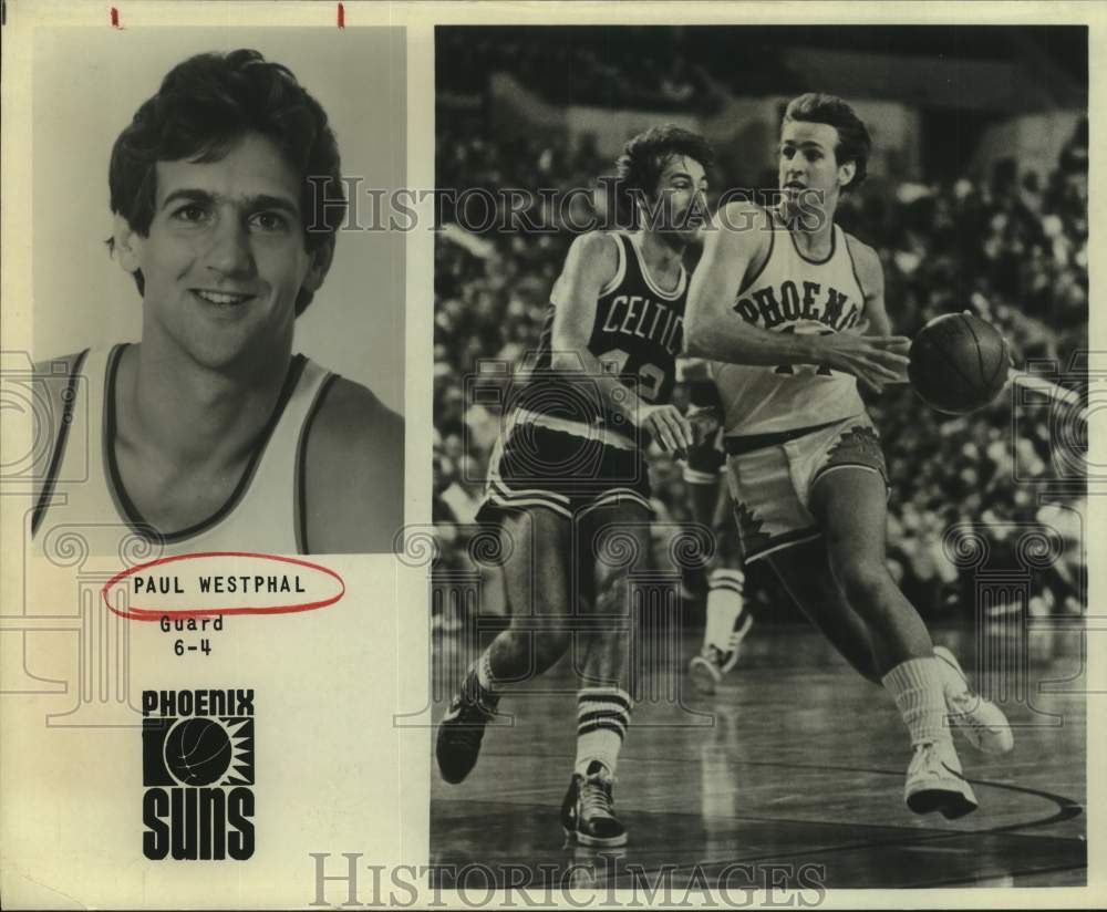 Phoenix Suns Basketball Player Paul Westphal Plays Against Celtics