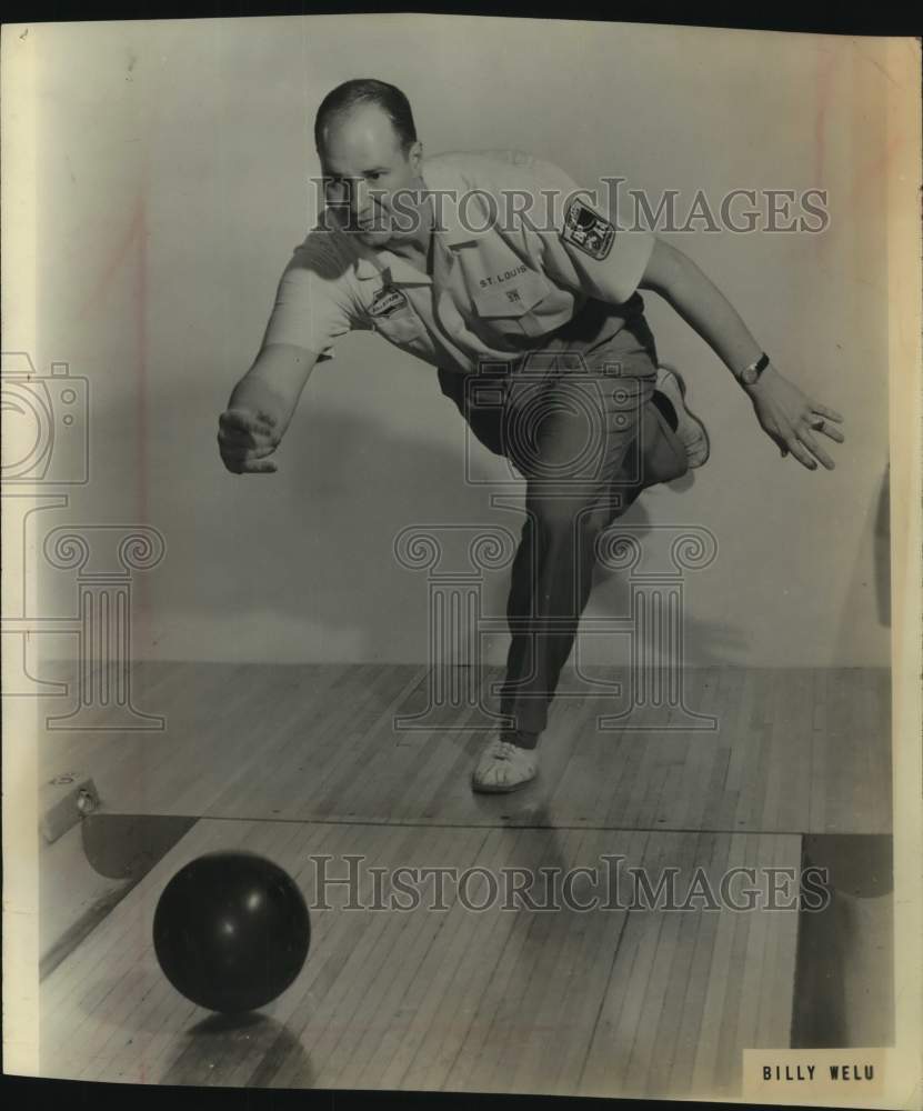 Press Photo Bowler Billy Welu Throws Ball Down Lane - sas20430- Historic Images