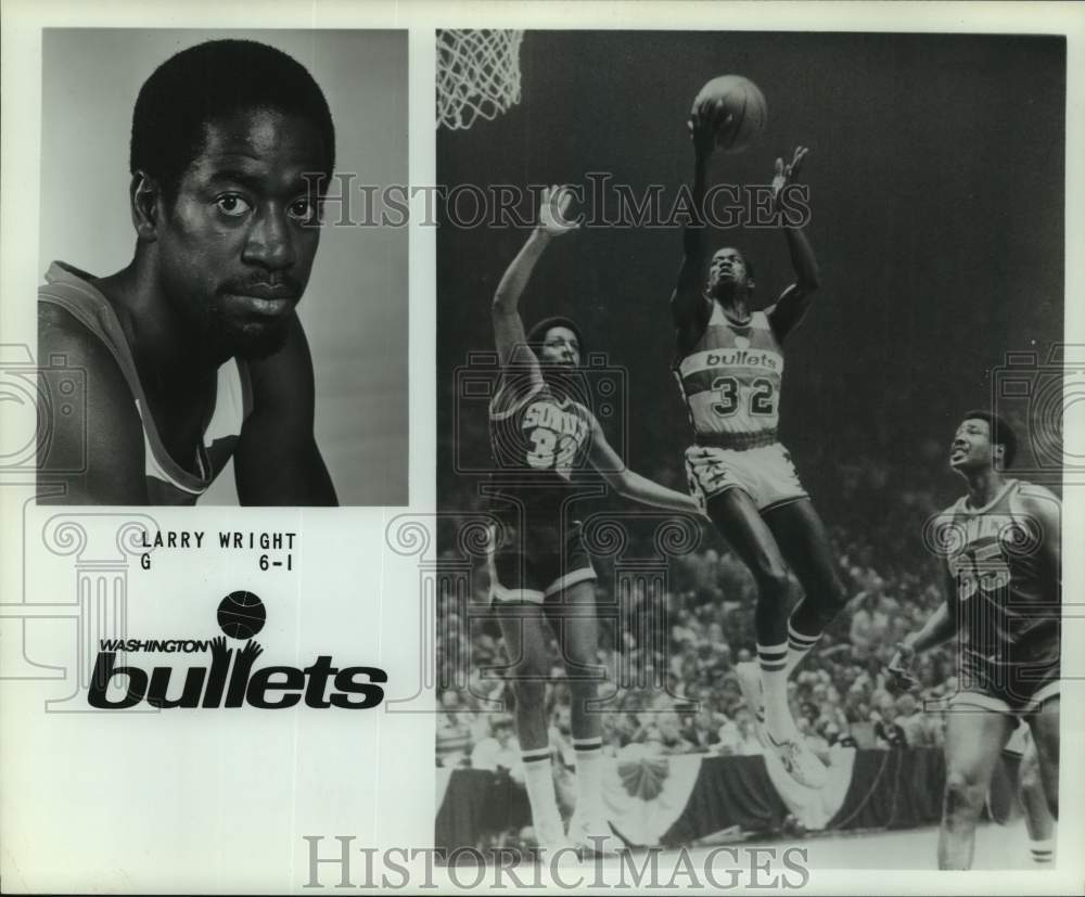 Press Photo Washington Bullets Basketball Player Larry Wright Goes Up For Shot- Historic Images