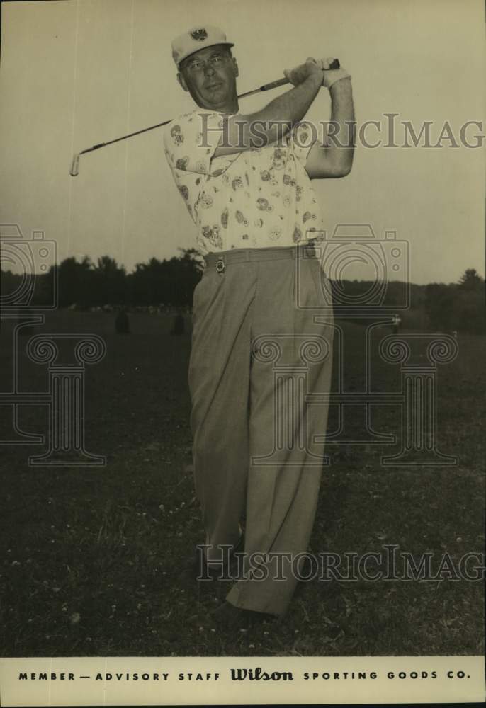 Press Photo Golfer Ellsworth Vines Poses With Golf Club on Course - sas20685 - Historic Images