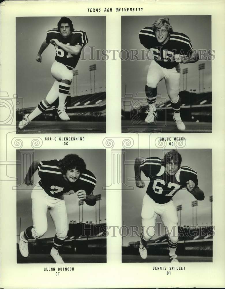 Press Photo Texas A&M University Football Players Action Shots - sas21327- Historic Images