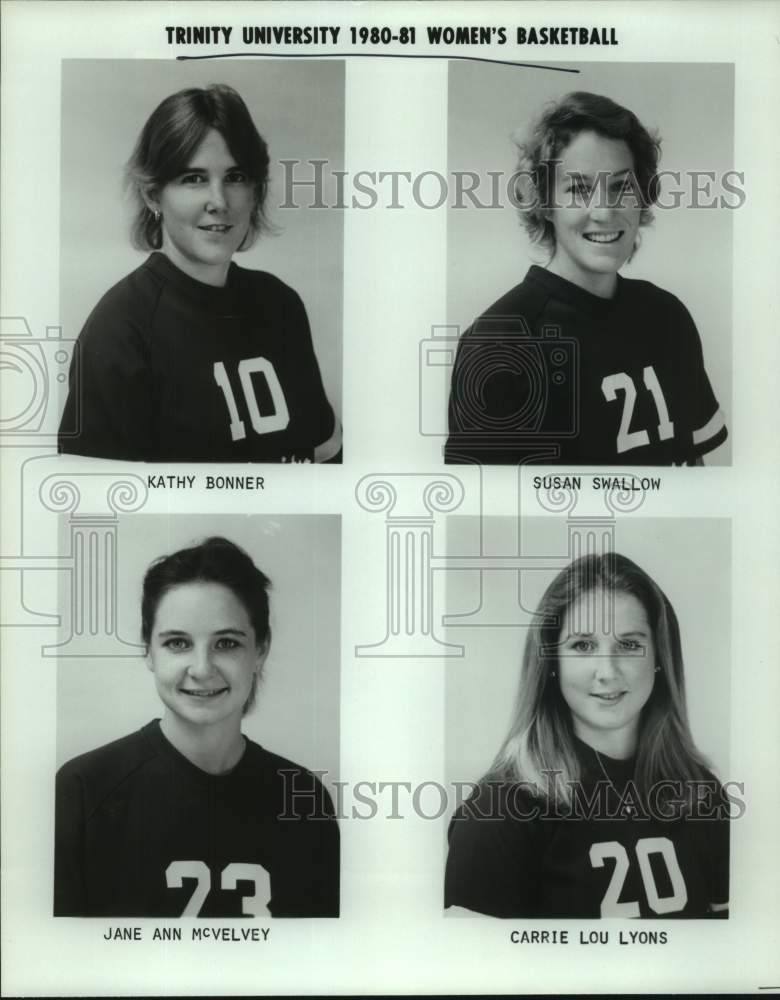 1980 Press Photo Trinity University Women's Basketball Player Portraits- Historic Images
