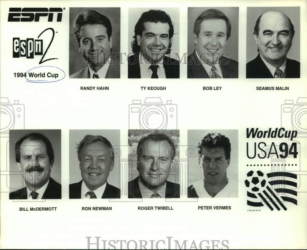 1994 Press Photo ESPN World Cup Soccer Broadcaster Portraits - Historic Images