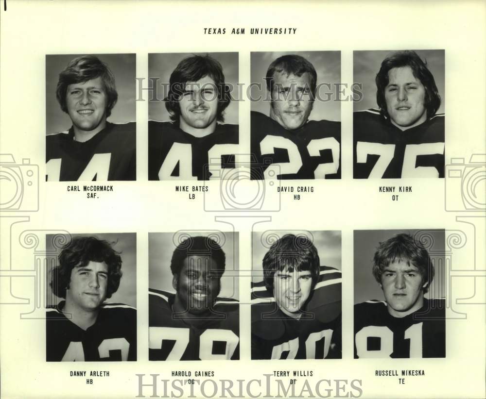 Press Photo Texas A&M University Football Team Member Portraits - sas22117 - Historic Images