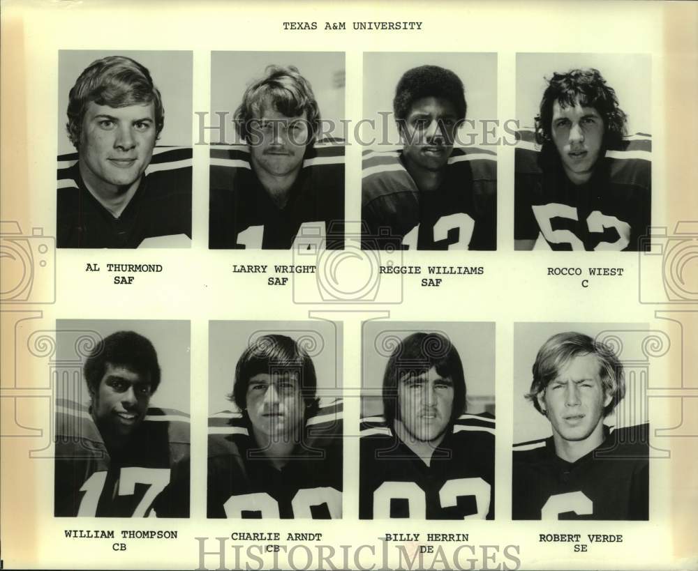 Press Photo Texas A&M University Football Team Member Portraits - sas22130- Historic Images