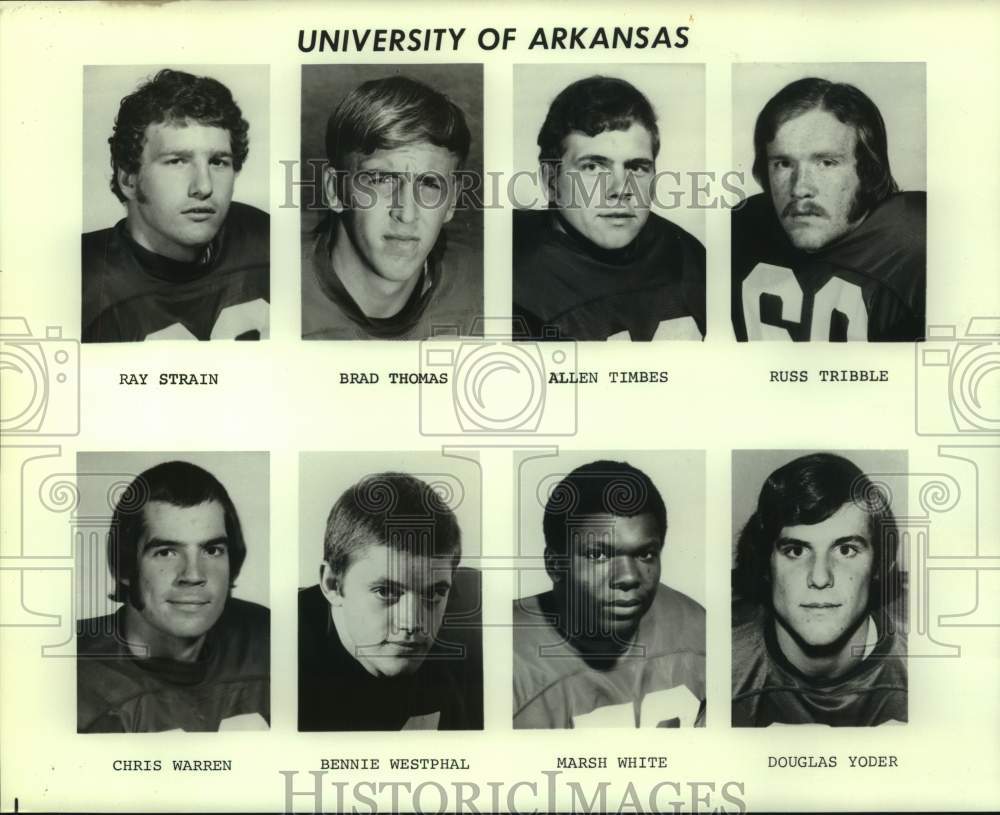 Press Photo University of Arkansas Football Team Member Portraits - sas22188 - Historic Images