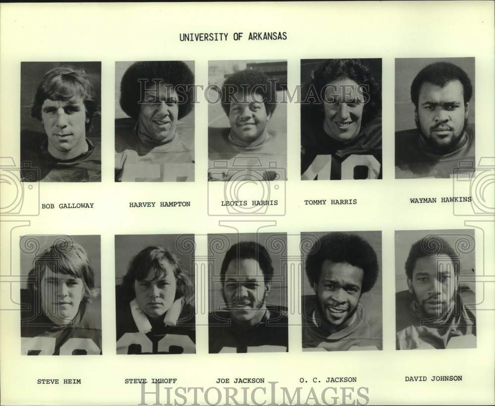 Press Photo University of Arkansas Football Team Member Portraits - sas22192 - Historic Images