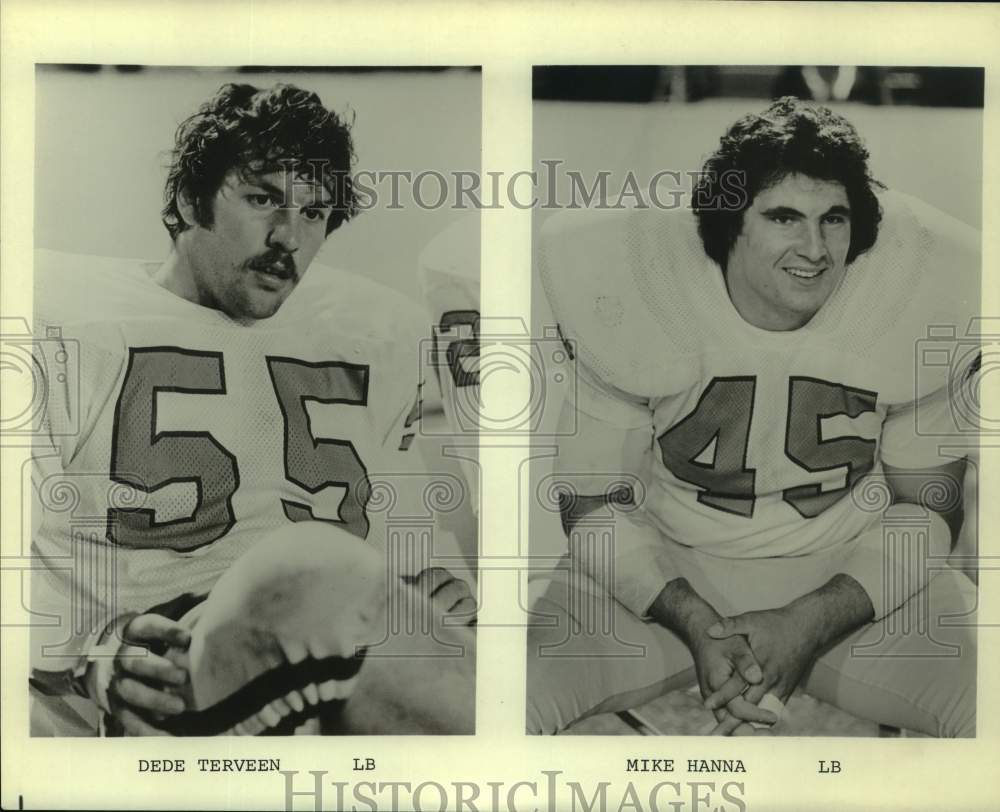 Press Photo Texas Christian University Football Players Sit on Sidelines - Historic Images