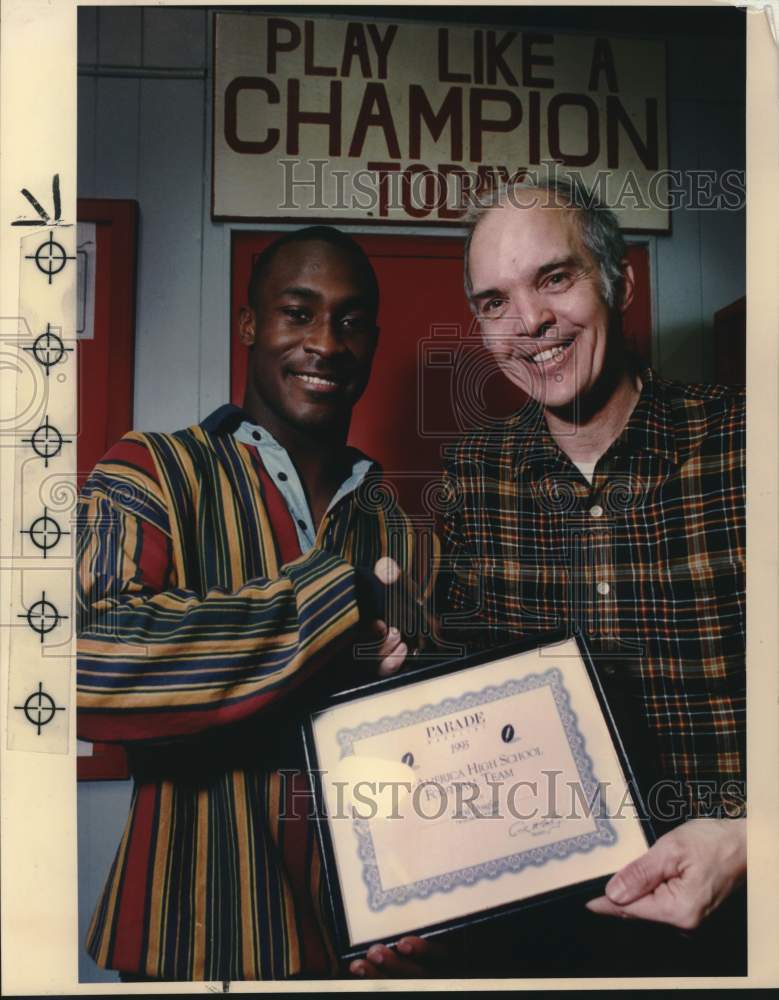1994 Press Photo John Hines & Judson High School Football Player Jerod Douglas- Historic Images