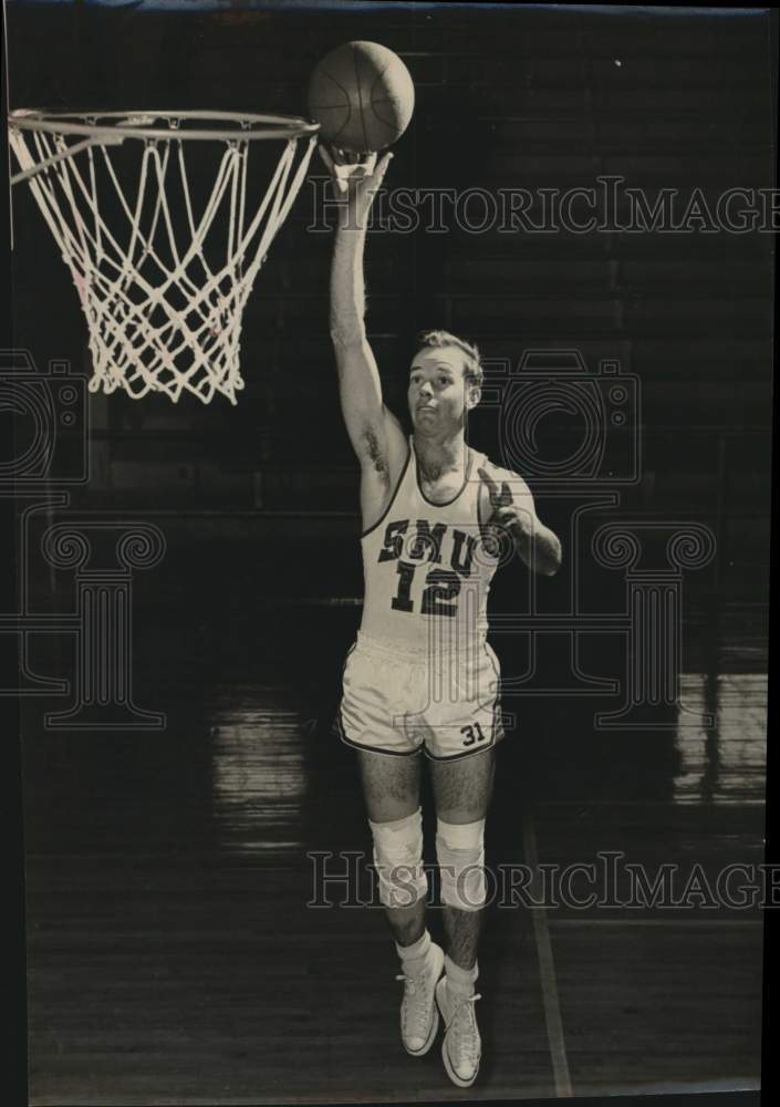 Press Photo Southern Methodist University Basketball Player Charles Lutz- Historic Images
