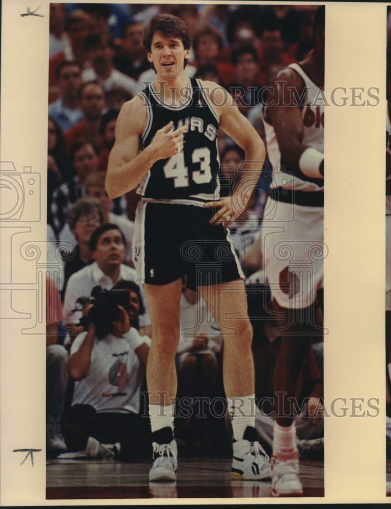1990 Press Photo San Antonio Spurs Basketball Player Frank Brickowski - Historic Images