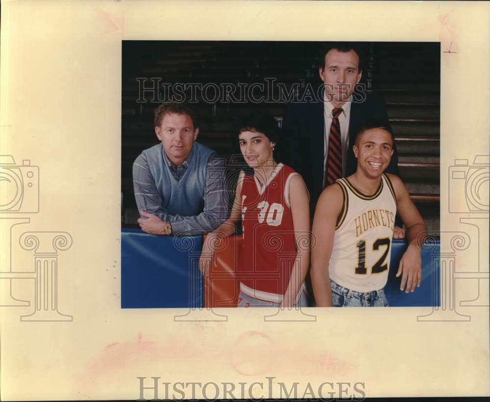 1988 Press Photo San Antonio High School All-Star Basketball Coaches &amp; Players- Historic Images