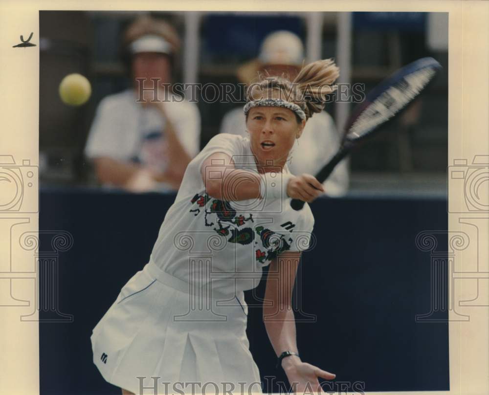 1991 Press Photo Tennis Player Laura Gildemeister at McFarlin Tennis Center- Historic Images