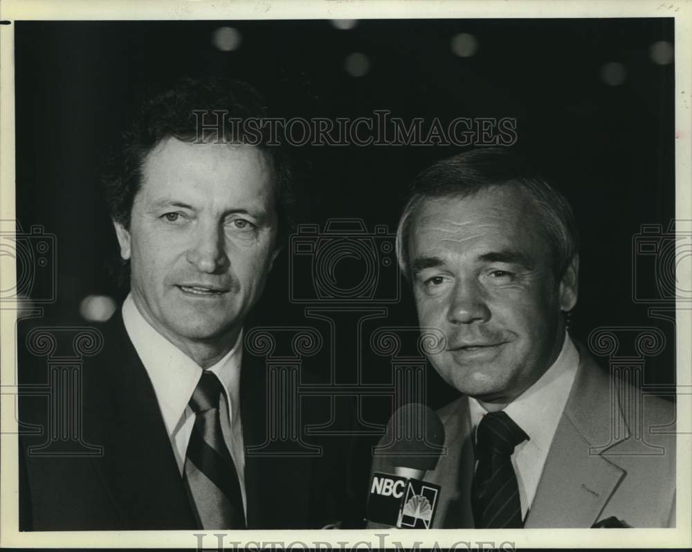1981 Press Photo NBC College Basketball Commentators Al McGuire & Dick Enberg - Historic Images