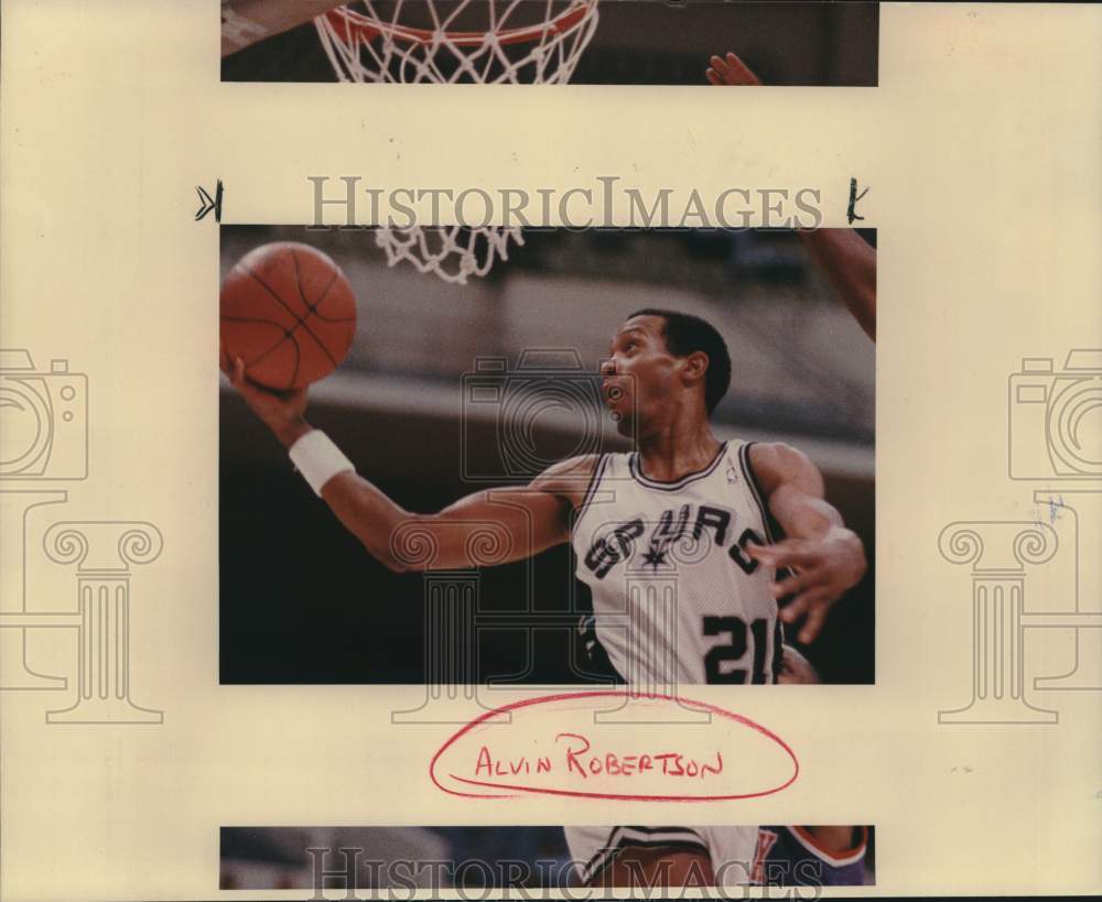 1988 Press Photo San Antonio Spurs Basketball Player Alvin Robertson Takes Shot- Historic Images
