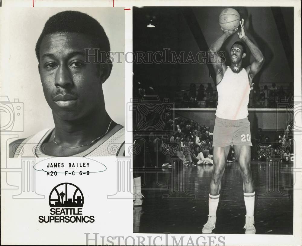 Press Photo Seattle Supersonics Basketball Player James Bailey - sas23412- Historic Images