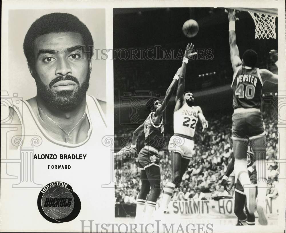 Press Photo Houston Rockets basketball player Alonzo Bradley - sas23838- Historic Images