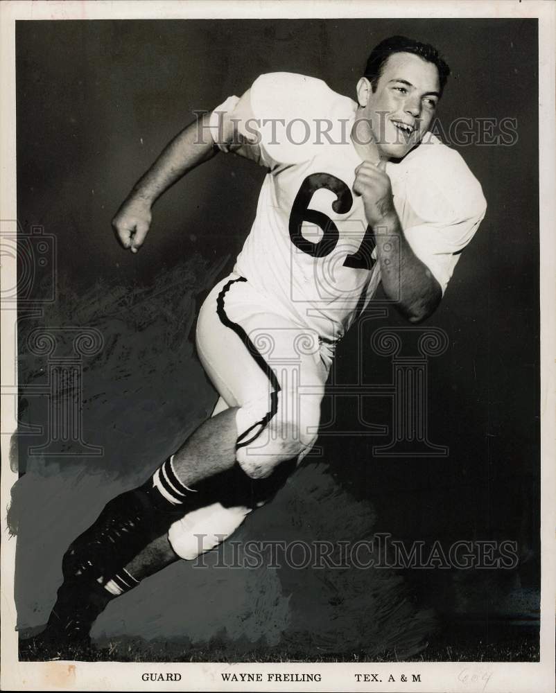 1959 Press Photo Texas A&amp;M University Football Player Wayne Freiling - sas24000 - Historic Images