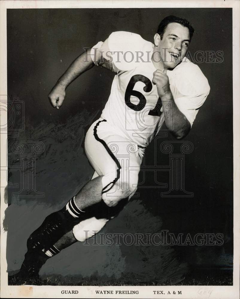 1959 Press Photo Texas A&M University Football Player Wayne Freiling - sas24000 - Historic Images