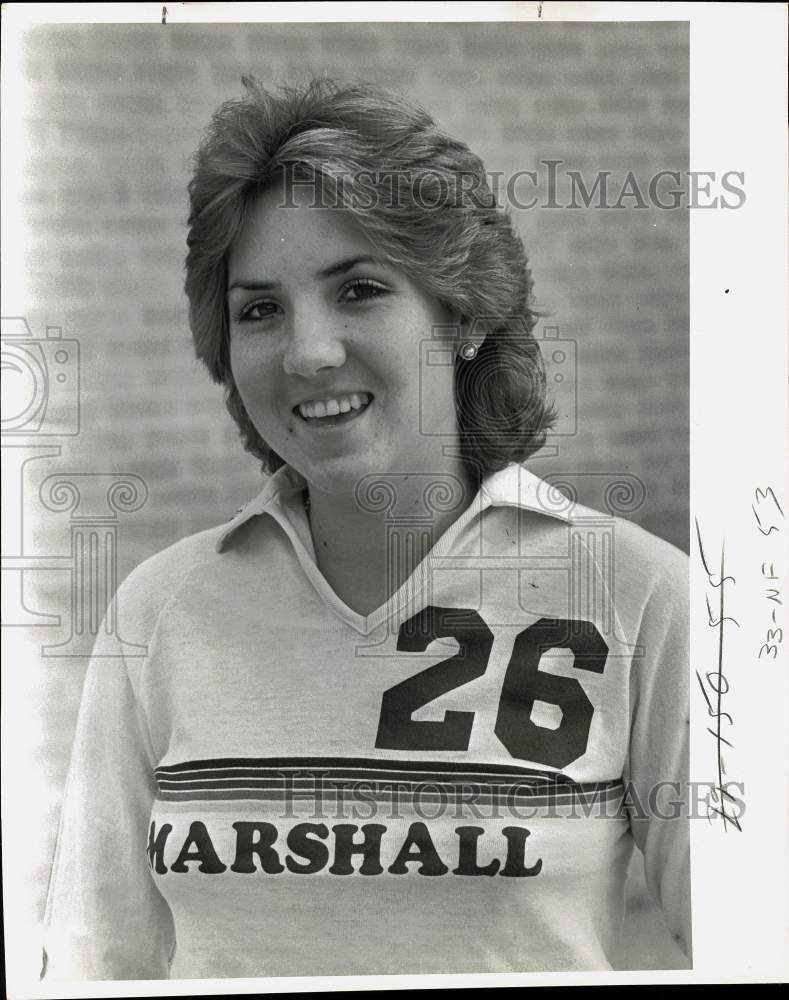 1983 Press Photo Marshall High volleyball player Christine Lange - sas24133- Historic Images