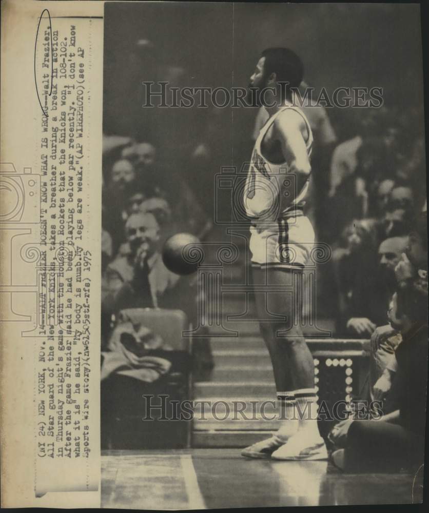 1975 Press Photo Basketball Player Walt Frazier, New York Knicks Guard - Historic Images