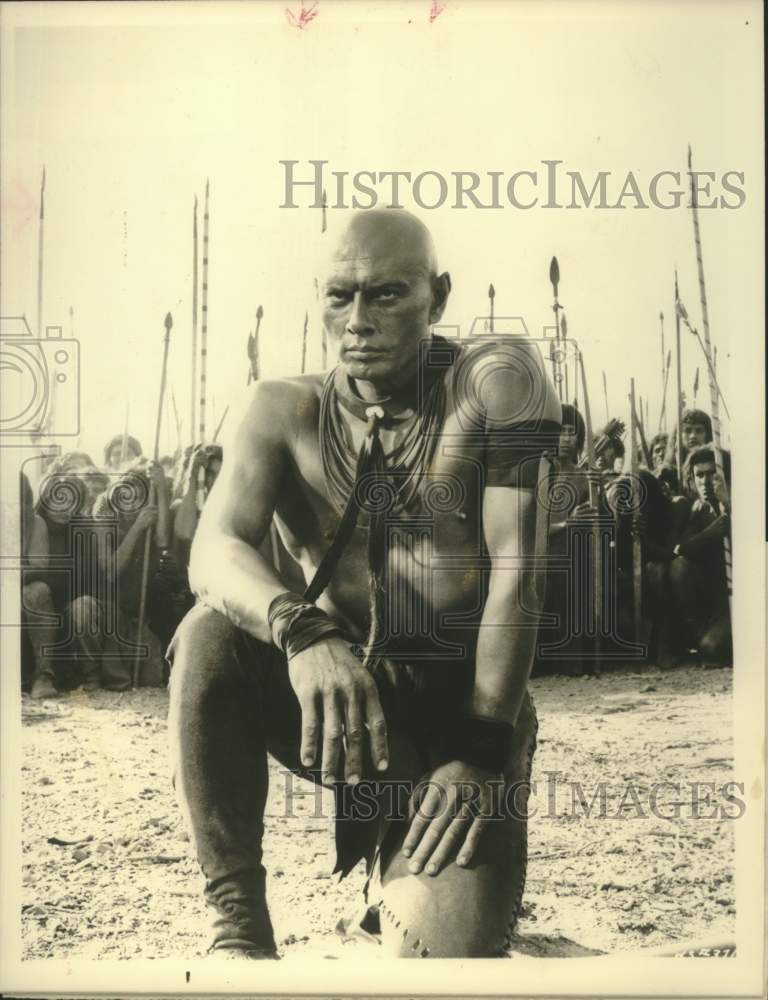 1974 Press Photo Actor Yul Brynner in &quot;Kings of the Sun&quot; on NBC Monday Night - Historic Images