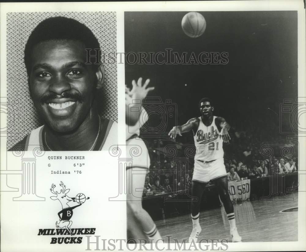 Press Photo Milwaukee Bucks Basketball Player Quinn Buckner, Indiana Guard, 6'3" - Historic Images