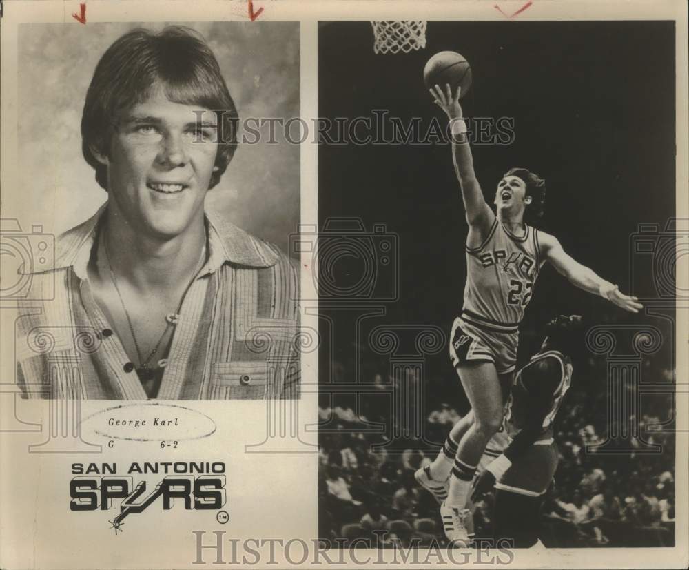 1978 Press Photo San Antonio Spurs Basketball Player George Karl, Guard, 6-2- Historic Images