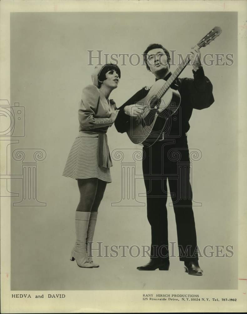 1969 Press Photo Hedva and David, Popular Israeli Singing Duo - Historic Images