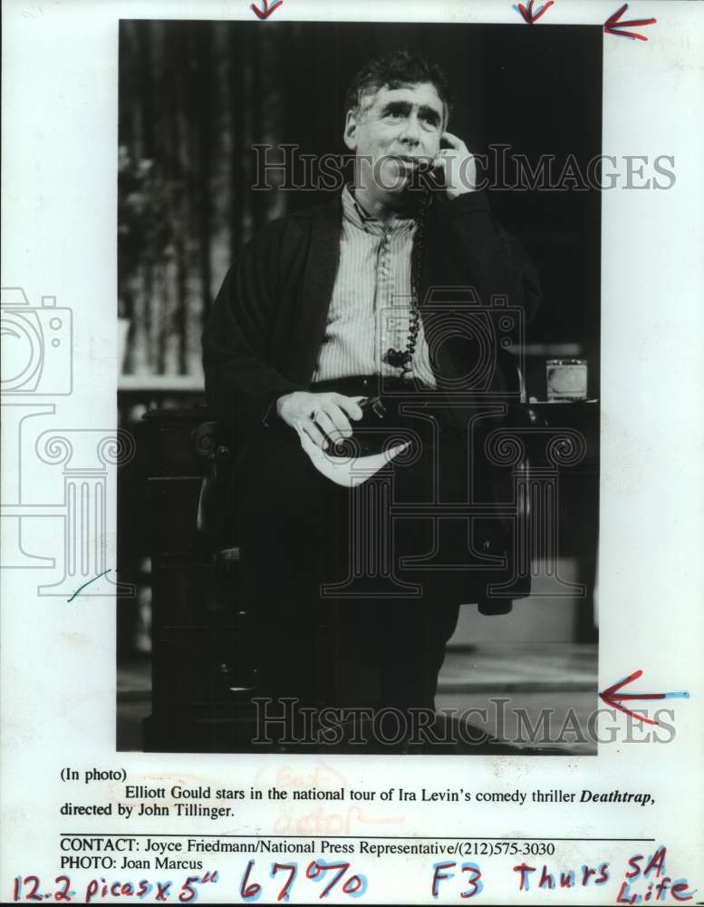 1996 Press Photo Actor Elliott Gould in &quot;Deathtrap&quot; - Historic Images