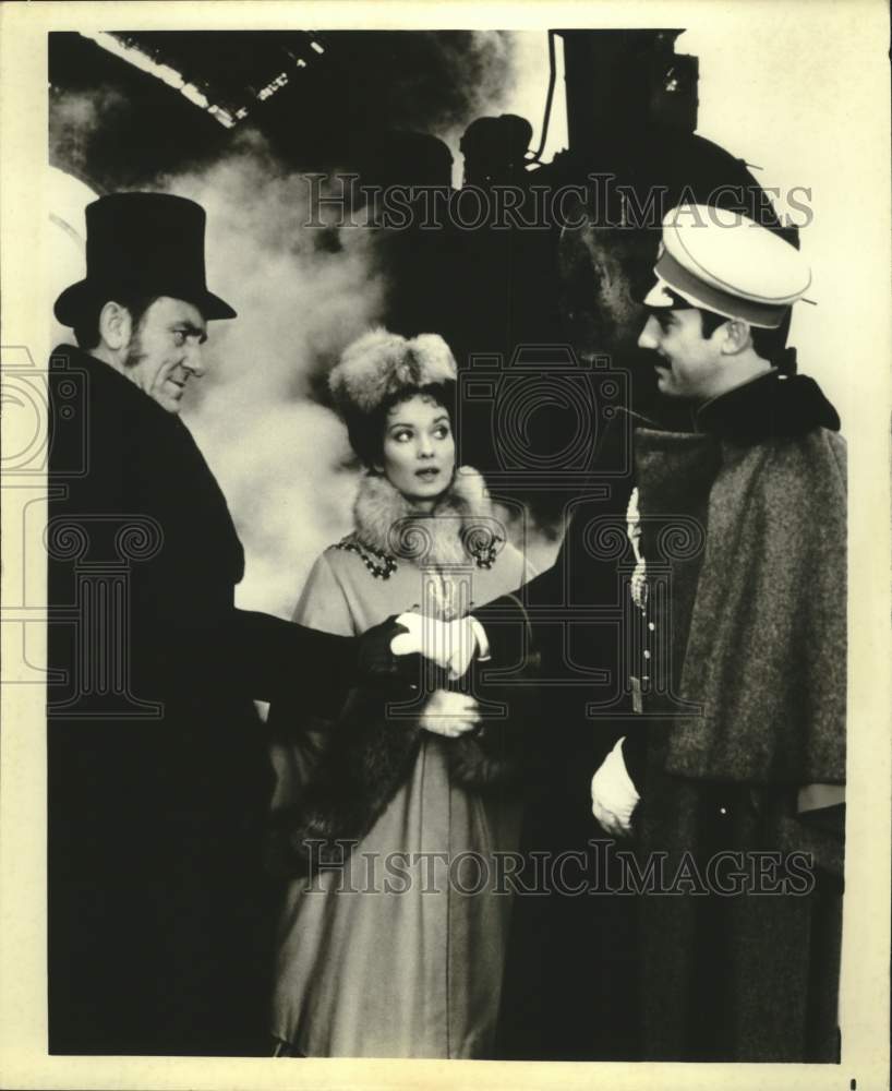 Actress Michaela Pagett with fellow actors - Historic Images