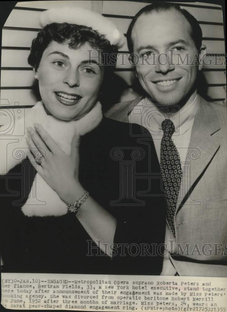 1955 Opera Singer Roberta Peters and fiance Bertram Fields-Historic Images