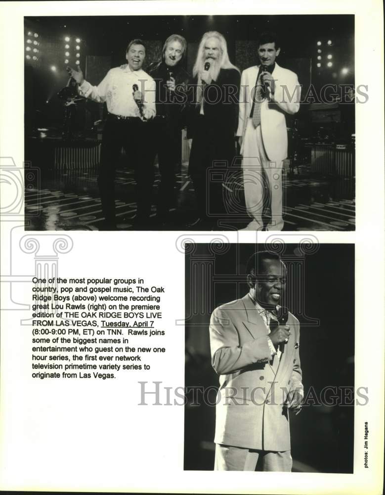 Musicians The Oak Ridge Boys and Lou Rawls in Las Vegas - Historic Images