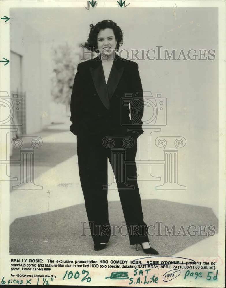 1995 Press Photo Comedian Rosie O&#39;Donnell, Entertainer - Historic Images