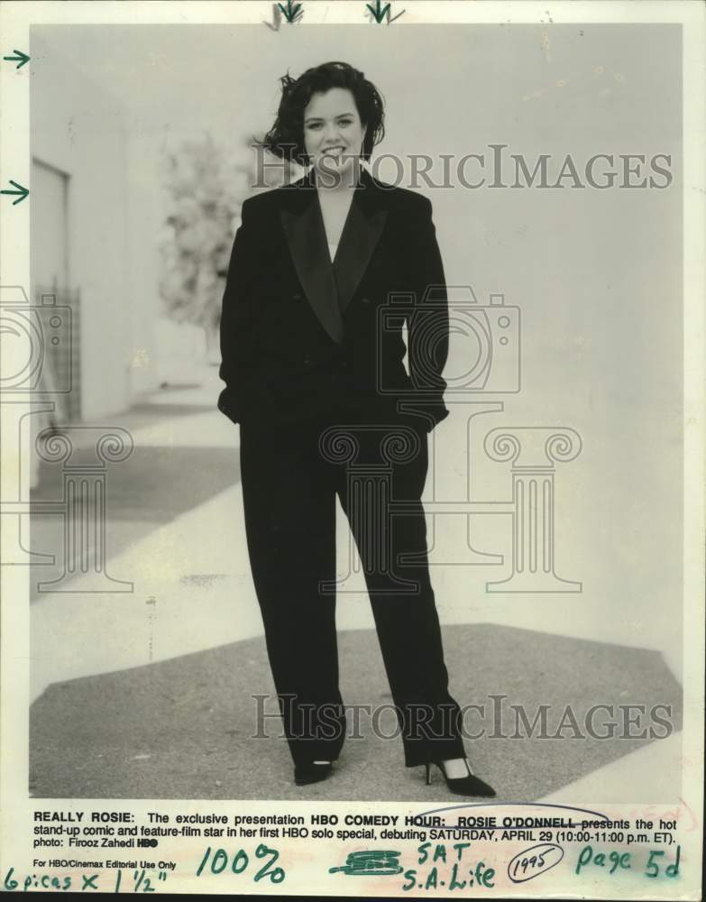 1995 Press Photo Comedian Rosie O'Donnell, Entertainer - Historic Images