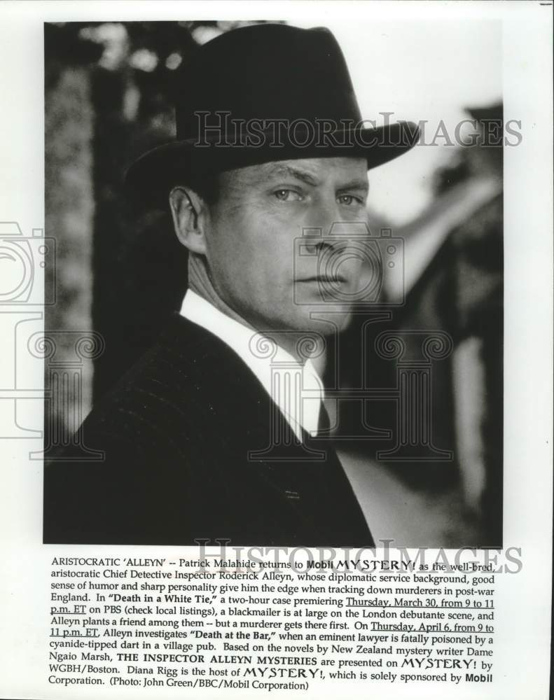 Press Photo Actor Patrick Malahide in &quot;The Inspector Alleyn Mysteries&quot; - Historic Images