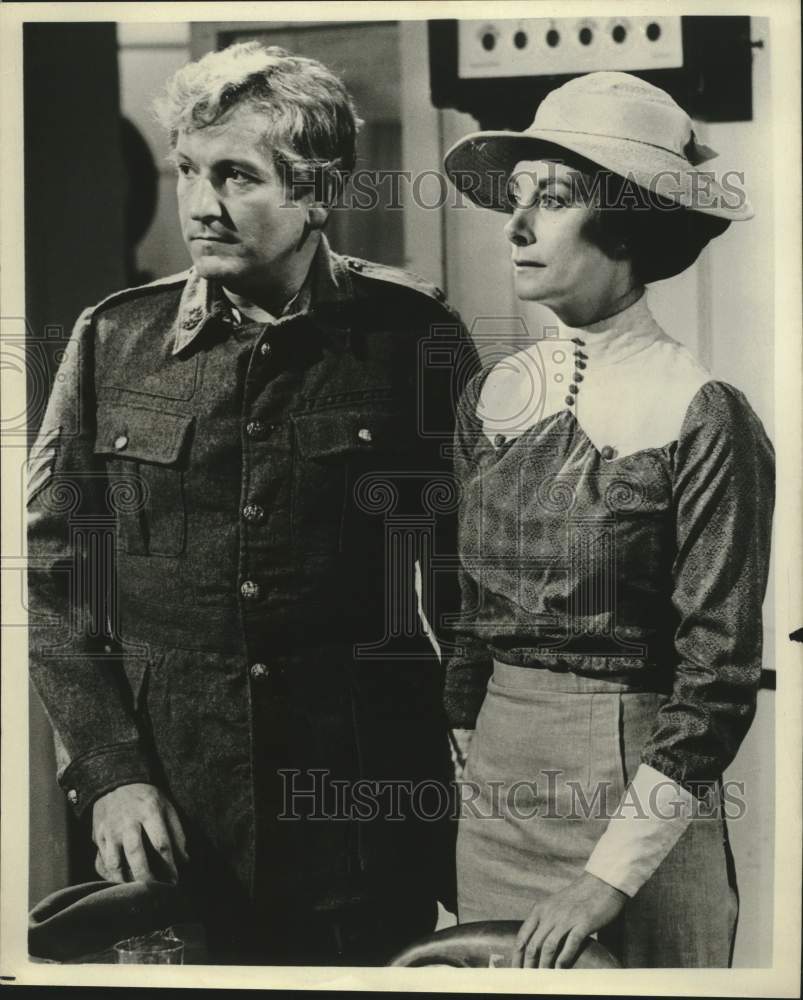Press Photo Actress Jean Marsh, Actor Keith Barron on Upstairs, Downstairs, PBS - Historic Images