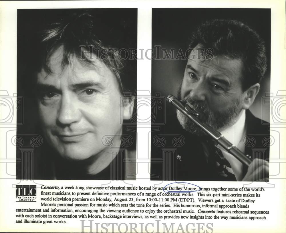 Actor Dudley Moore and Flutist on Concerto Series - Historic Images