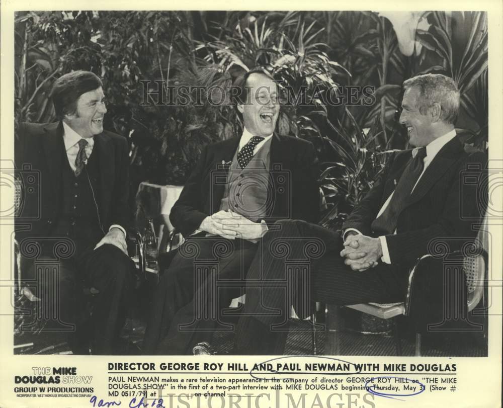 Press Photo Actor Paul Newman and George Roy Hill on "The Mike Douglas Show" - Historic Images