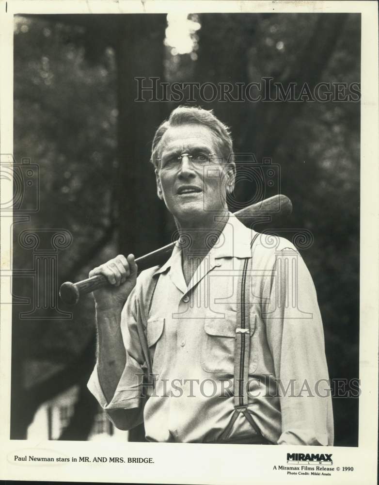1990 Press Photo Actor Paul Newman stars in "Mr. and Mrs. Bridge" Movie - Historic Images