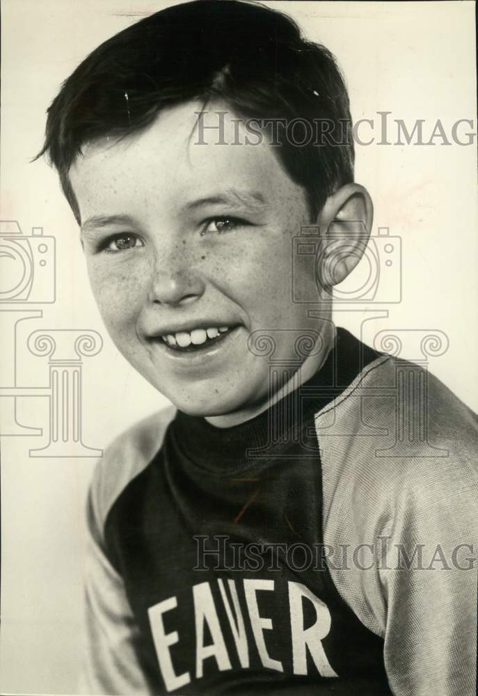 1959 Press Photo Actor Jerry Mathers in "Leave it to Beaver" show - Historic Images