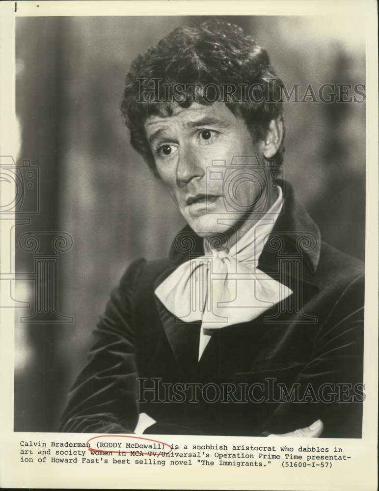 Press Photo Actor Roddy McDowall in "The Immigrants" on MCA TV - Historic Images