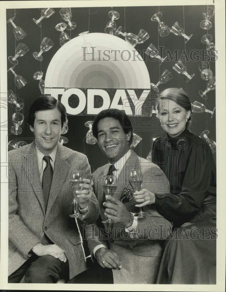 1982 Press Photo Today Hosts Chris Wallace, Bryant Gumbel and Jane Pauley - Historic Images