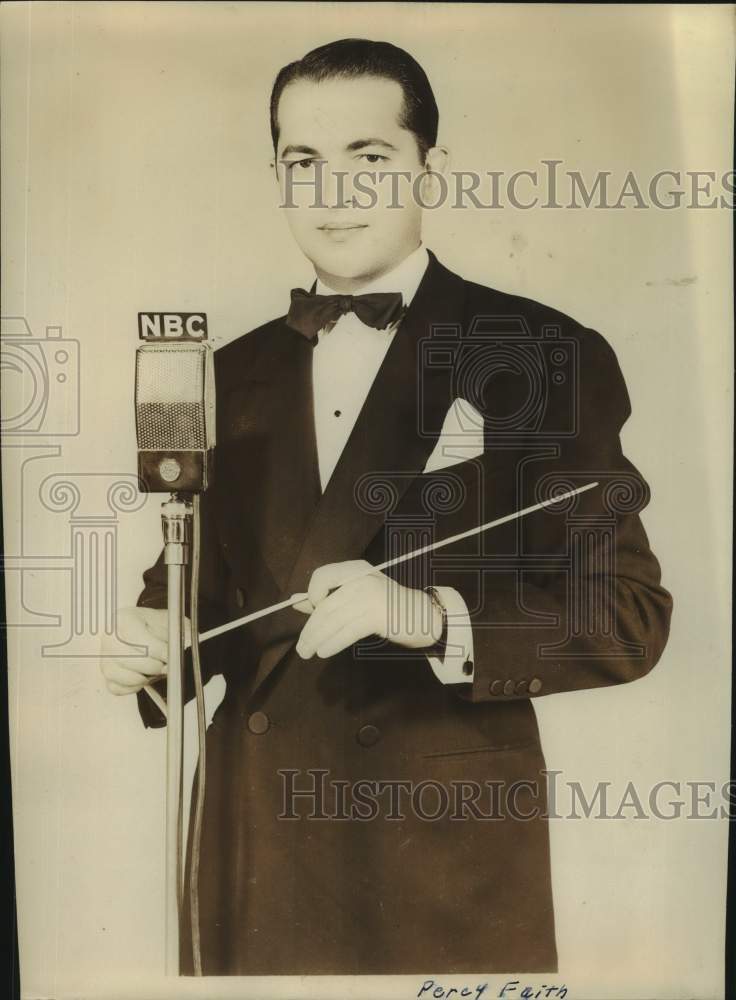 Press Photo Percy Faith, Conductor on NBC Radio - Historic Images