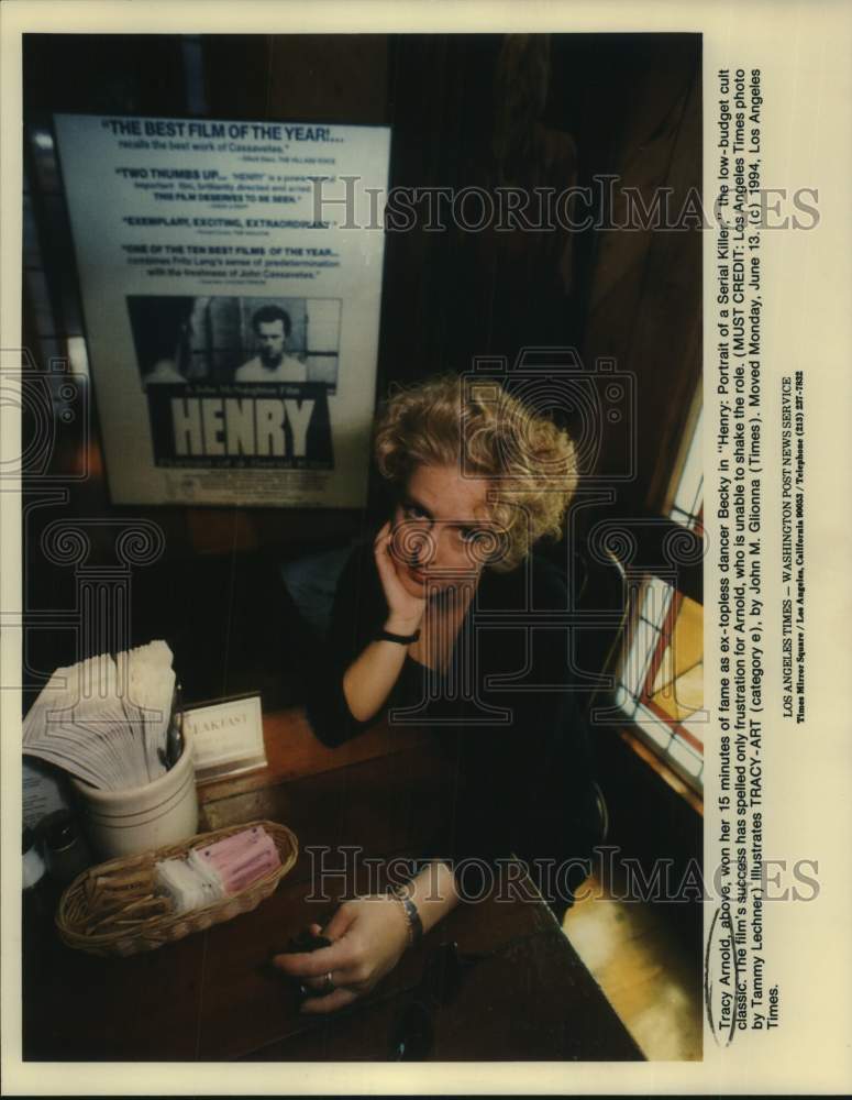 1994 Press Photo Actress Tracy Arnold in "Henry: Portrait of a Serial Killer" - Historic Images