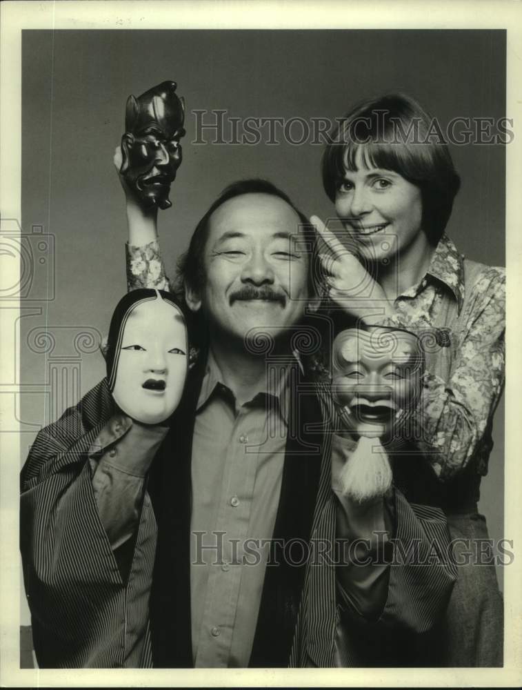 Press Photo Actor-comedian Pat Morita with Susan Blanchard in "Mr. T. and Tina"- Historic Images